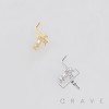 12PCS OF MULTI CZ CROSS CENTER HEART CZ 316L SURGICAL STEEL L-SHAPE NOSE RING BOX